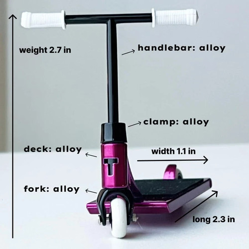 Tail Whip Street Finger Scooter Metal Alloy Toy – Large Deck for Tricks Durable - Picture 5 of 7