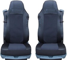 2x Black New Quality Seat Covers Set Tailored For Man Truck TGA TGL TGX TGS