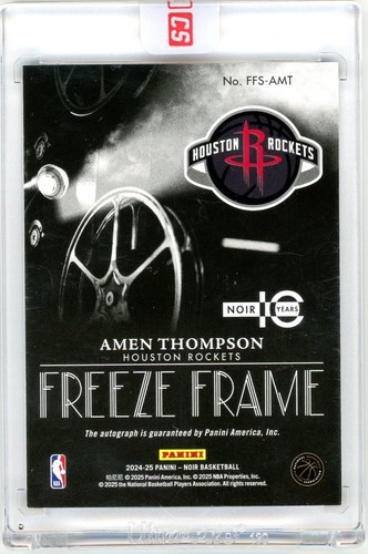 Marco Amen Thompson 2024 Noir Freeze automático/75 #FFS-AMT Houston Rockets - Imagen 2 de 2