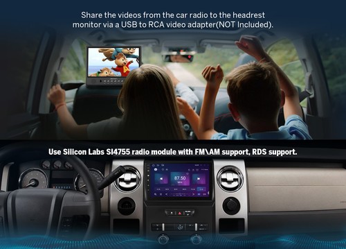 CAM+ Android 14 9" IPS Car Radio GPS Navigation CarPlay Stereo DSP for Ford F150 - Picture 18 of 21