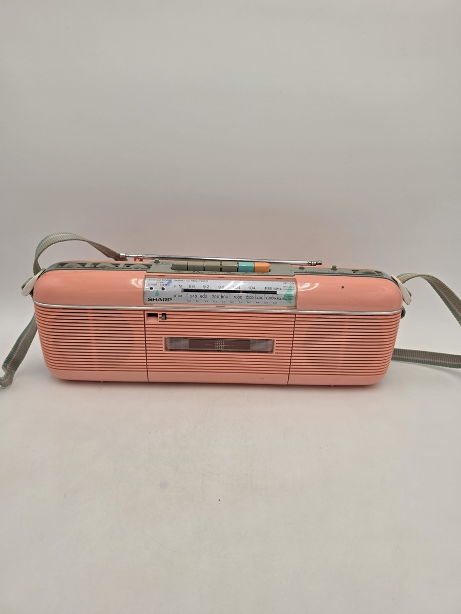 VTG Pink/Peach SHARP QT-50(P) AM/FM Stereo Radio Cassette STRANGER