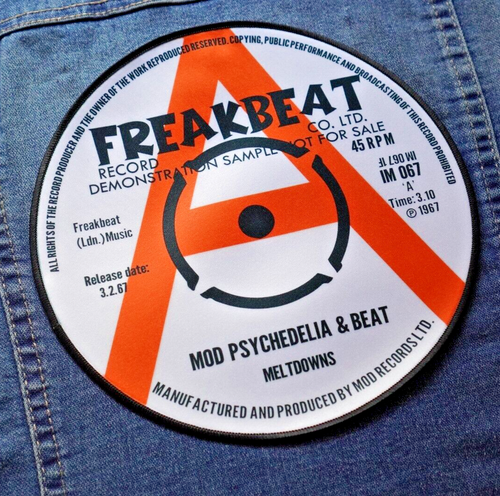 FREAKBEAT! Record Label Patch up to 25cm, Large Mod KTF Northern Soul 60s Style - Picture 1 of 1