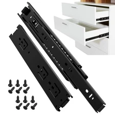 1 Pair Side Mount Drawer Slides Rails 24 Inch 100 LB Load Capacity, Full Exte...