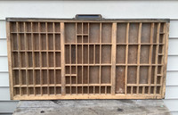 Antique Vintage Wooden Printers Drawer Hamilton Letterpress Shadow Box J12