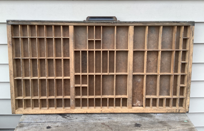 Antique Vintage Wooden Printers Drawer Hamilton Letterpress Shadow Box J12