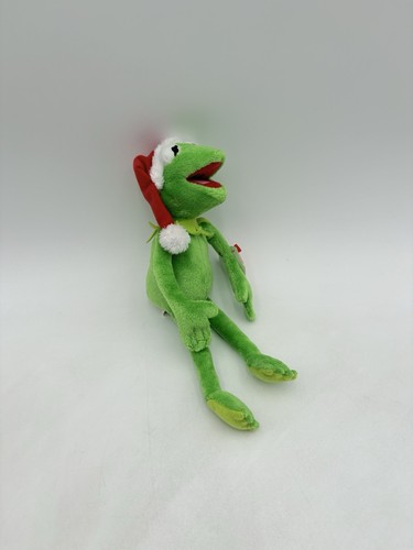 Muppets Kermit the Frog Plush TY Beanie Baby Jim Henson Christmas Santa Tags - Picture 4 of 8