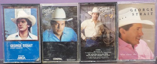 GEORGE STRAIT Country Music Cassette Tape Lot Of 4, Strait Country  Blue Clear