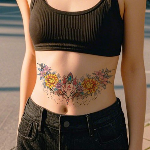 10 Blatt Sexy Temporäre Tattoos für Frauen Mädchen, inkl. 4 Blatt Brust Groß T - Bild 7 von 8