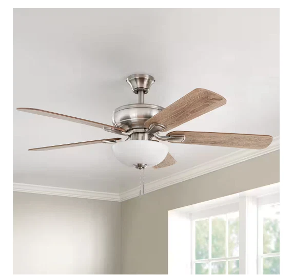 Hampton Bay Rothley II 52'' LED Brushed Nickel Ceiling Fan w/ Light Kit, Downrod - Image 3 of 4