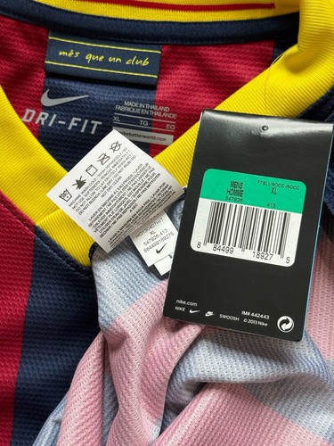 2013/14 Barcelona Home Jersey #10 Messi XL Nike Soccer Long Sleeve La Liga Kit - Picture 4 of 24