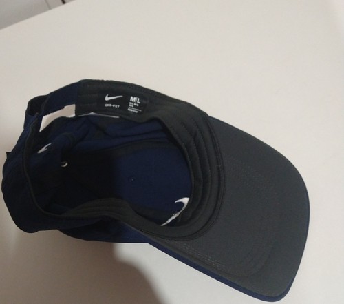 Pre Owned Nike Blue Club Hat Cap Adjustable M/L White Swoosh Logo Dri-Fit - Picture 6 of 6