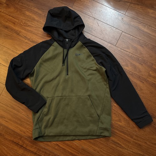 Nike DriFit Therma Training Hoodie Jacket Men's Size L Black Green AR6642-395 - Picture 3 of 13