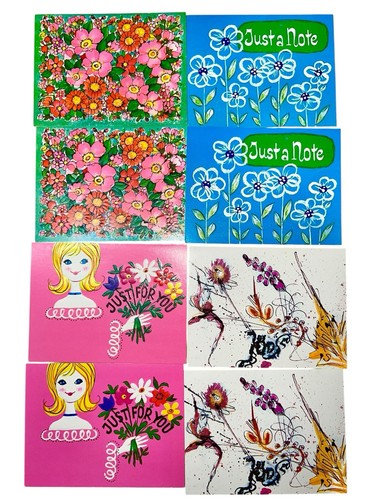 90 UNUSED VINTAGE GREETING CARDS W/BOX ANIMALS MOD WHIMSICAL AMERICANA POSTCARDS - Picture 12 of 24