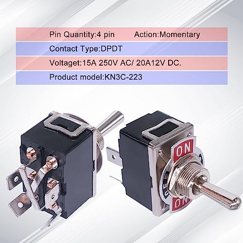 Momentary Reverse Polarity Switch 12V 30A Motor Control RV Jack Switch DPDT 4 - Picture 4 of 7