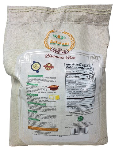 Zafarani Aged Basmati Rice Aromatic Extra Long Grain Rice from India, 20 Pounds - Picture 5 of 5