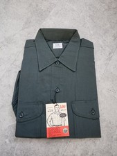 Vintage Lee Sanforized Mens 16 - 16-1/2 Green S/S Work Shirt NEW Deadstock