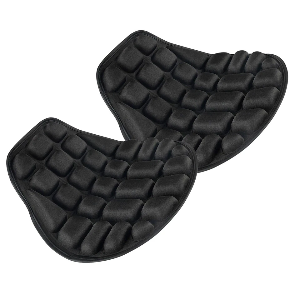 2X Cojín de funda de asiento cómodo para motocicleta Universal Alivio de presión Almohadilla de aire Negro Foto 4 de 4