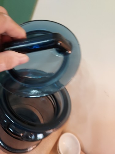 Vintage LE Smith Cobalt Blue Glass Lidded Apothecary Jar Canister Milk Can Shape - Picture 15 of 16