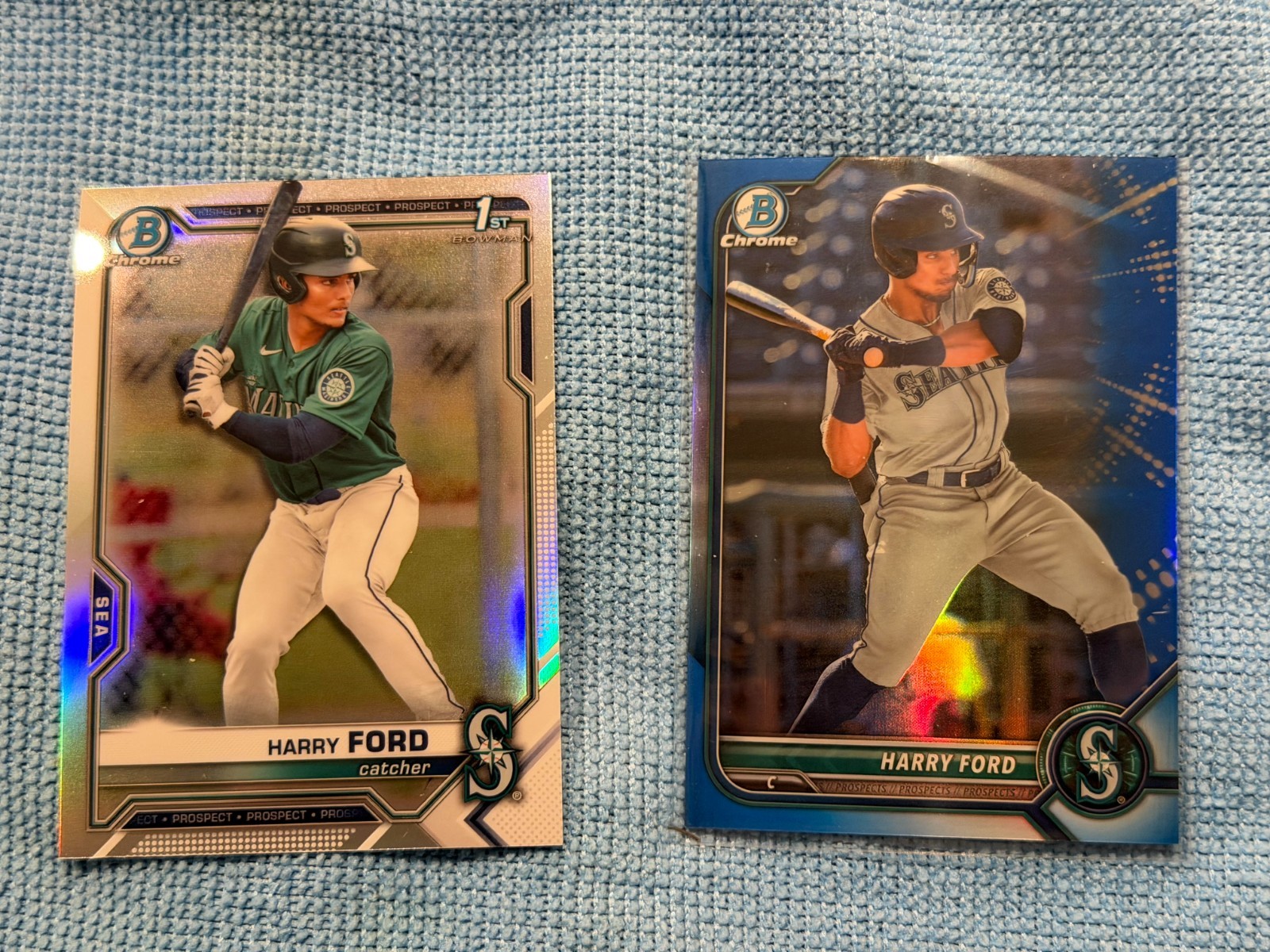 2021  Harry Ford  Bowman Chrome Draft Ref. and 2022 Bowman Chrome Blue Ref. /150