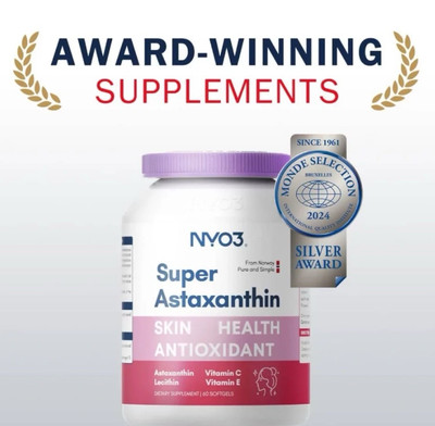 NYO3 Super Astaxanthin 12mg - Premium Antioxidant supplemet (30 Softgels)