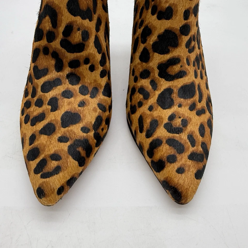 Antonio Melani Shahn Leopard Calf Hair Ankle Boots Women Size 7.5 M Pointed Toe - Image 4 of 4