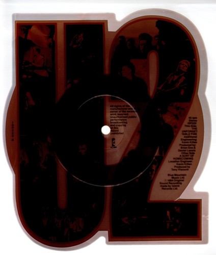 U2 Unforgettable Fire 7" vinyl UK Island 1984 Logo shaped pic disc b/w a sort of - Picture 2 of 2