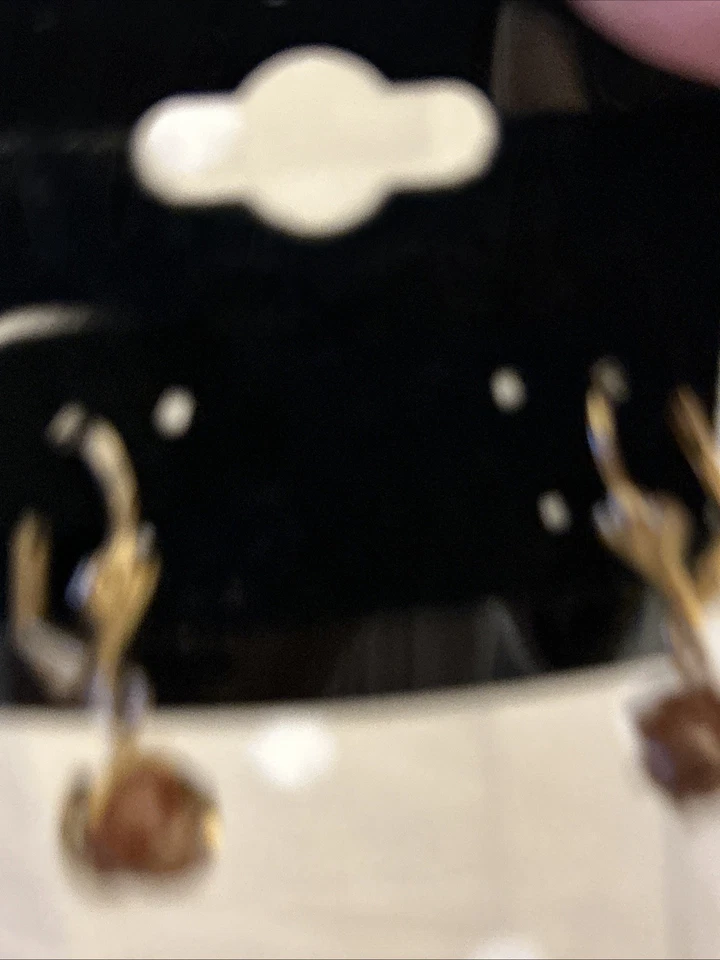 Pendientes colgantes con cuentas de piedra dorada marrón enjaulada tono dorado, 1"" Foto 4 de 4