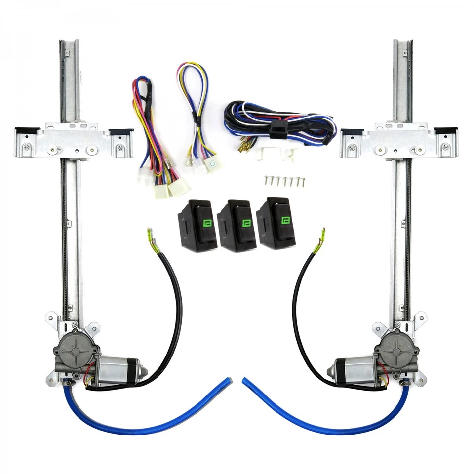 Kit regulador de ventana eléctrica International Harvester Scout 1961-80 con 3 interruptores Foto 2 de 4