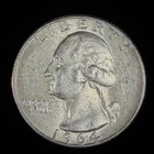 1964 Washington Quarter 90% Silver $0.25 FV Circulated Pre-1965 US Coin - 21-72