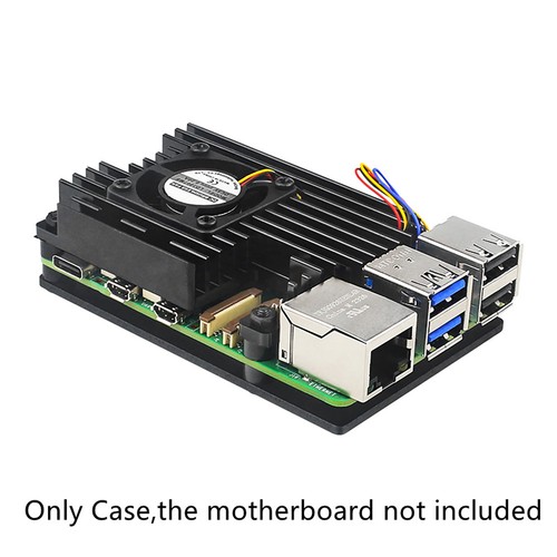 For Raspberry PI 5 Motherboard Aluminum Alloy Protective Case with Cooling Fan - Afbeelding 2 van 11