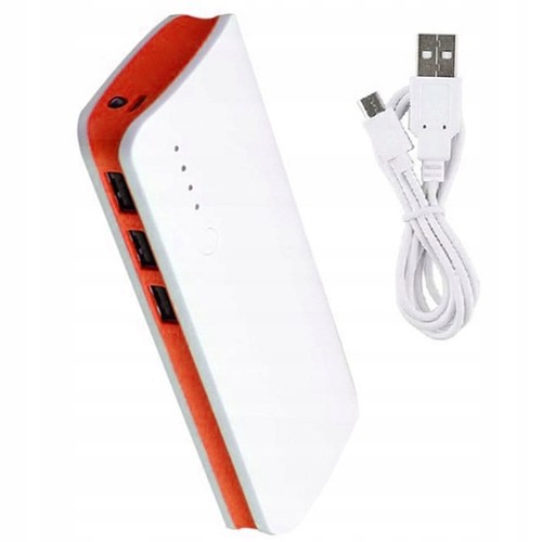 POWERBANK 20000mAh SLIM Z DIODAMI LED I MICRO USB 2xUSB ALUMINIUM BIAŁY - Zdjęcie 10 z 10