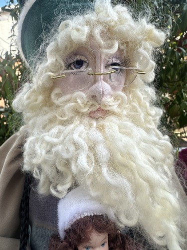 Weihnachtsmann Figur Puppe 30" Regal Sitter mit Tasche Spielzeug Weihnachten beweglich Handarbeit? - Bild 8 von 21