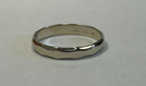 (MA6) 14k Weißgold Wed-Lock gehämmert Ehering - 2,8 Gramm Größe 11 - 3,8 mm - Bild 4 von 8