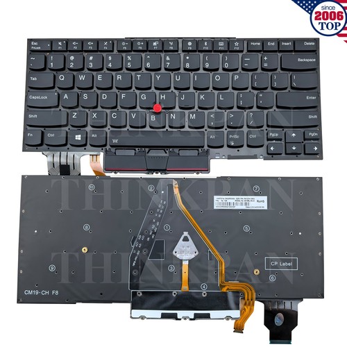 New US Backlit Keyboard for Lenovo ThinkPad X1 Carbon 7th Gen 2019 20QD 20QE - Foto 1 di 9