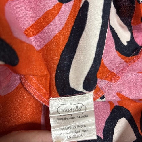 Mud Pie Tiered Maxi Floral Dress 100% Cotton Boho Ruffle V -Neck Sz L - Picture 8 of 8