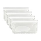  4pcs Food Storage Bags Frosted Translucent Sandwich Package Fresh-keeping Pouch