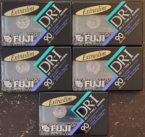 (Versiegelt) 5x Fuji DR-I 90 Extraslim Leere Audiokassetten Kassetten