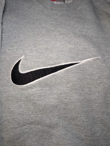 VTG 90's NIKE Big Swoosh Crewneck Sweatshirt USA Made Sz Large - Picture 2 of 7