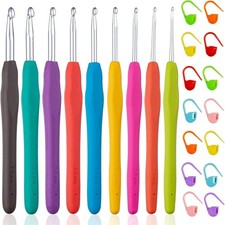 23 PCS Crochet Hooks Ergonomic Handle Crochet Hooks Set Arthritic Hands Crochet