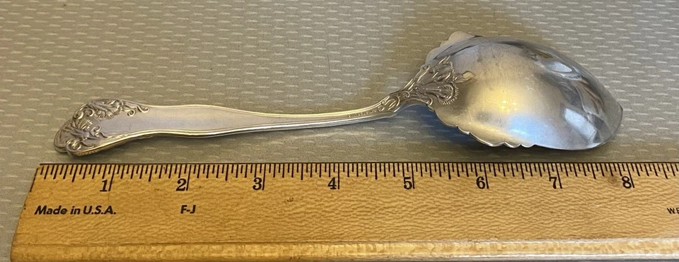 Antique International Sterling Silver STRATFORD Berry Serving Spoon 8.5" no mono - Image 4 of 4