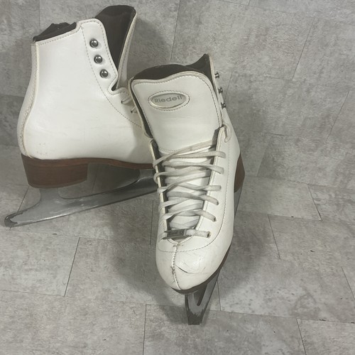 Vintage Riedell Kinder Schlittschuhe Eiskunstlauf Größe 1 M mit Sapphize Blade - Bild 5 von 14