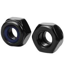 M8 Black Nylon Insert Hex Lock Nuts Locknuts Stainless Steel 18-8 304 Black O
