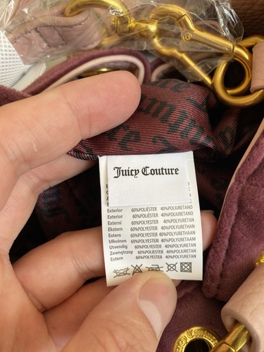 Borsa a tracolla Juicy Couture Scottie Twig cane velluto Nuova Bordeaux rosa nuova con etichette - Foto 12 di 15