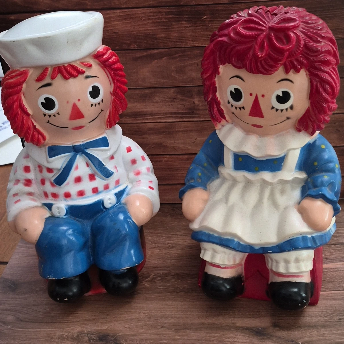 RAGGEDY ANN BANK ラガディアン バンク 70’s 1972 Raggedy D's Miniatures Ann and Andy Bank Indiana Collectible