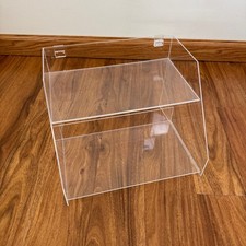 Clear Acrylic Store Display Two Tier with Sign holder