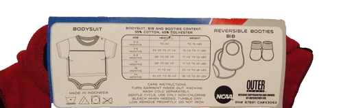 NCAA Virginia Tech Hokies Maroon Bodysuit Bib Bootie Set Size 24 M Outer Stuff - Picture 5 of 5