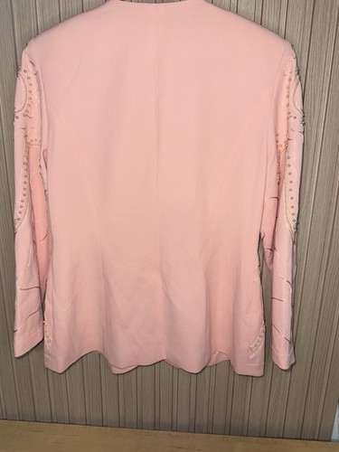 DONNA VINCI Women’s VINTAGE Pink Beading And Embroidery Formal Blazer Size 10 - Picture 5 of 5