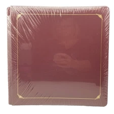 Creative Memories 12x12 Dark Red Gold Trim Scrapbook Photo Album Old Style 15 Pg