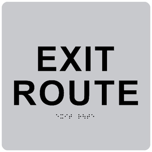 Señal de ruta SALIDA compatible con ADA con Braille, 6""x6"", letras elevadas y cinta VHB - Imagen 4 de 8
