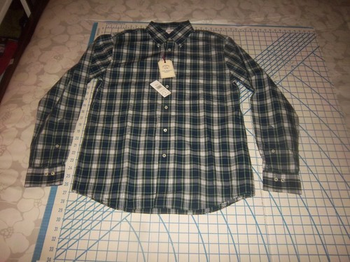 MENS S BROOKS BROTHERS BLUE/GREEN CKECKED LS BUTTON UP THE FRIDAY SHIRT - NWT